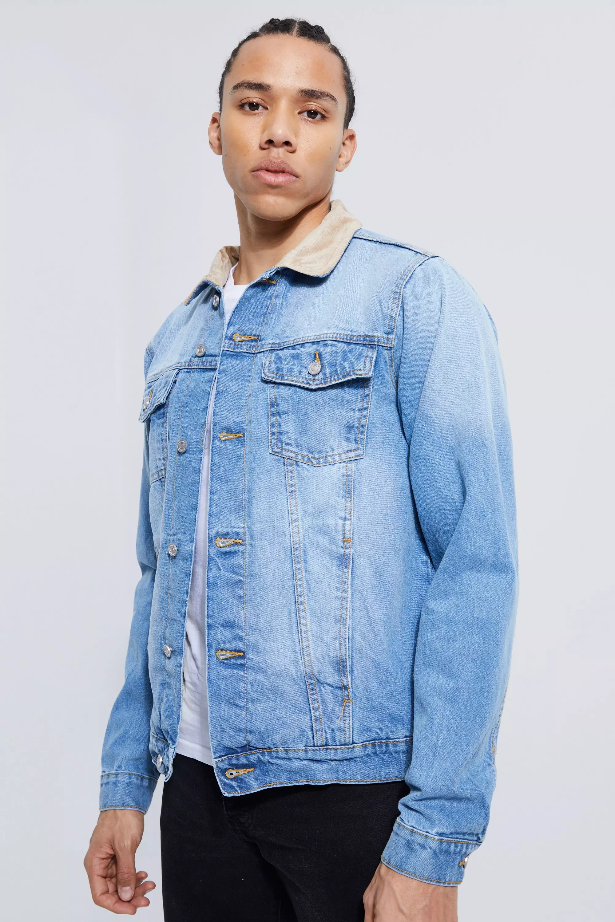 Mens hot sale denim borg